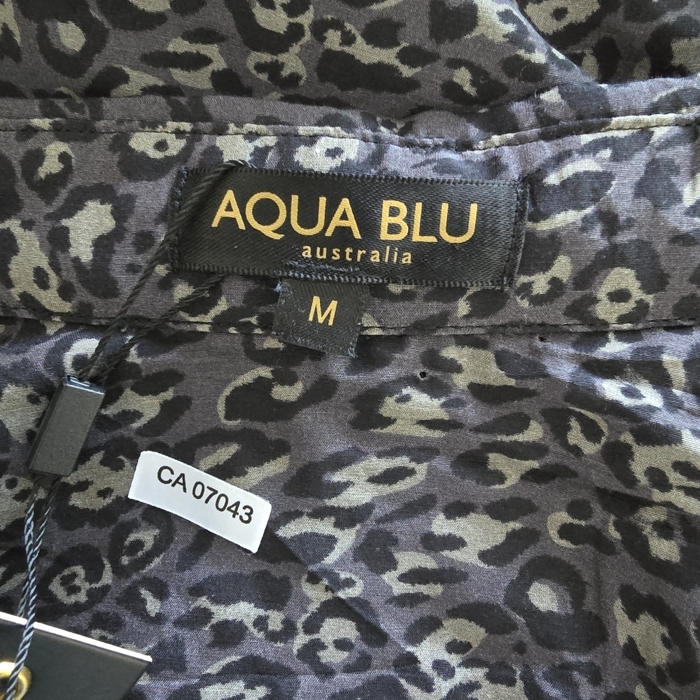 Aqua Blu Carter Resort Shirt Size M Cotton and Silk Blend - Picture 8 of 15